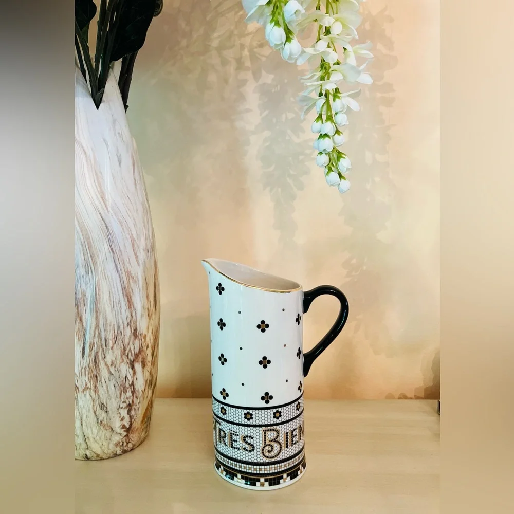 Anthropology The Bistro Tile Stoneware Pitcher 52oz - Picture 2 of 11